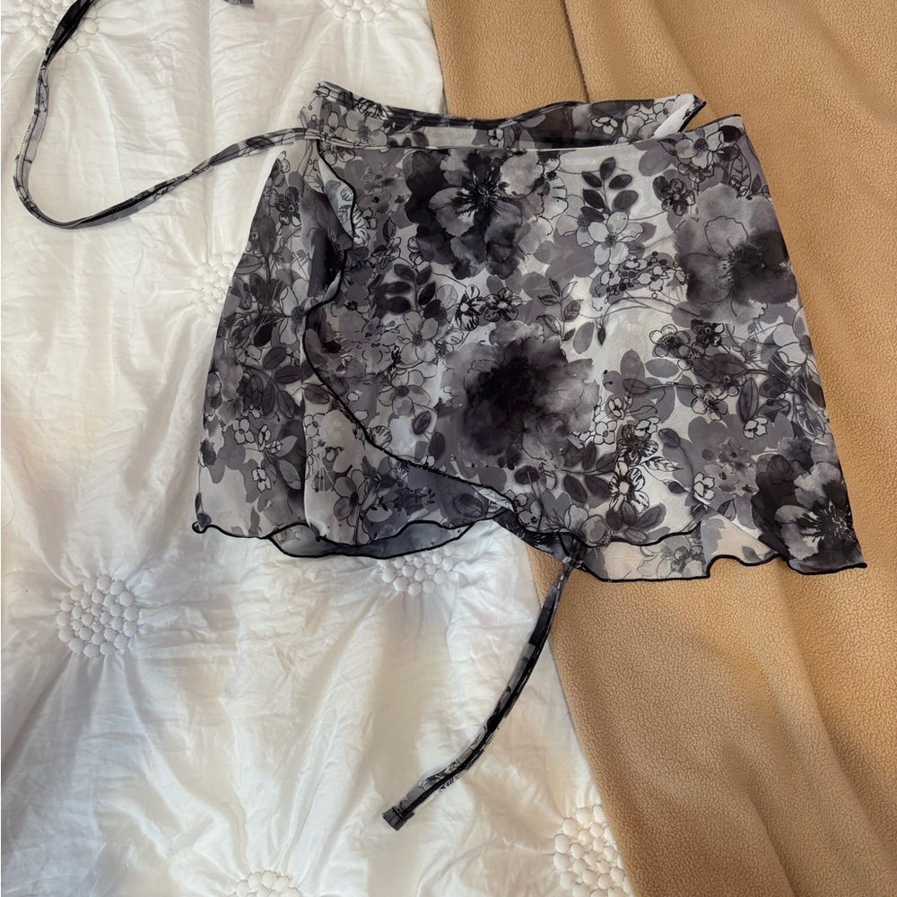 Floral Sheer Dance Wrap Skirt